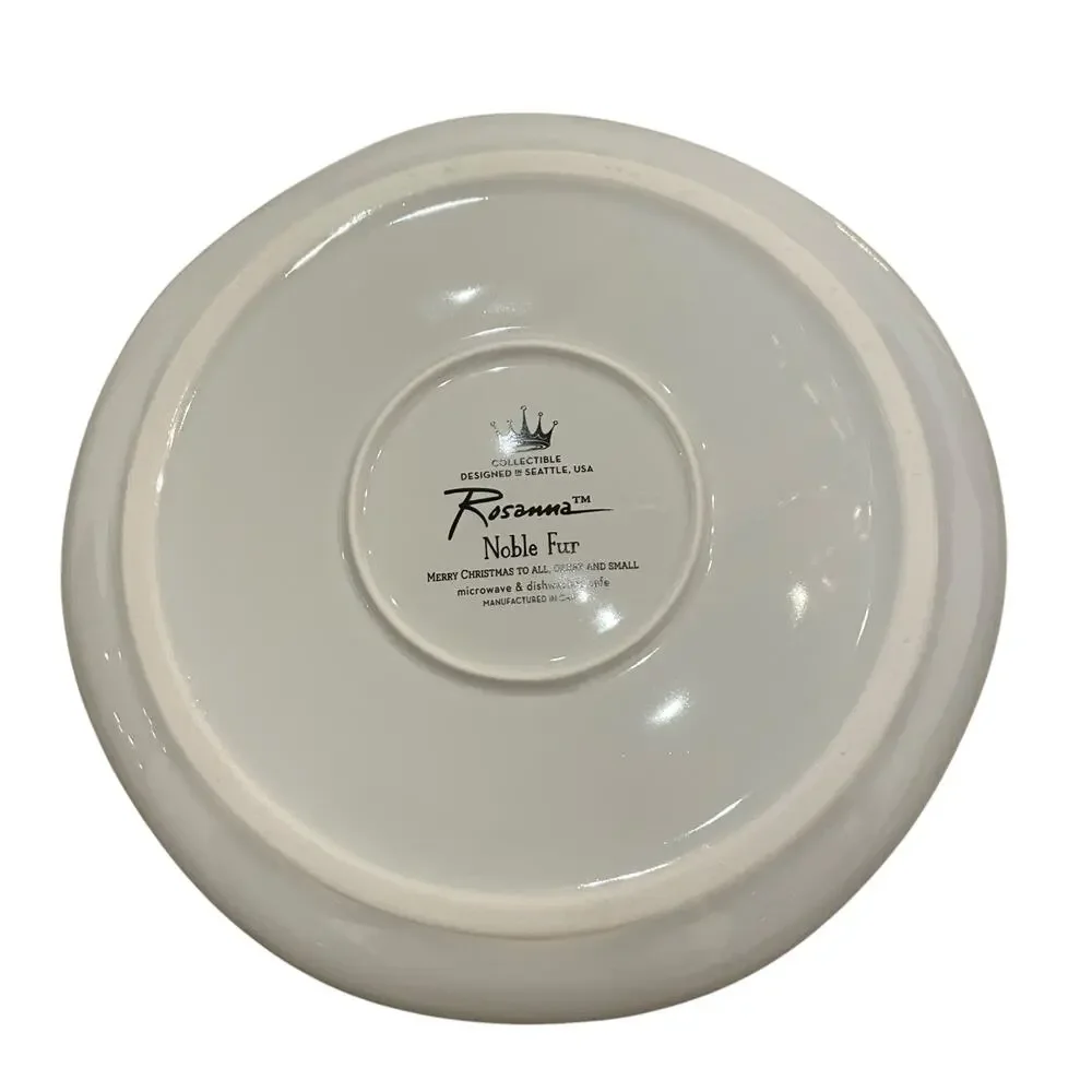 Neiman Marcus NOBLE FUR 10in Porcelain Dinner Plates In Gift Box Red White Set 2